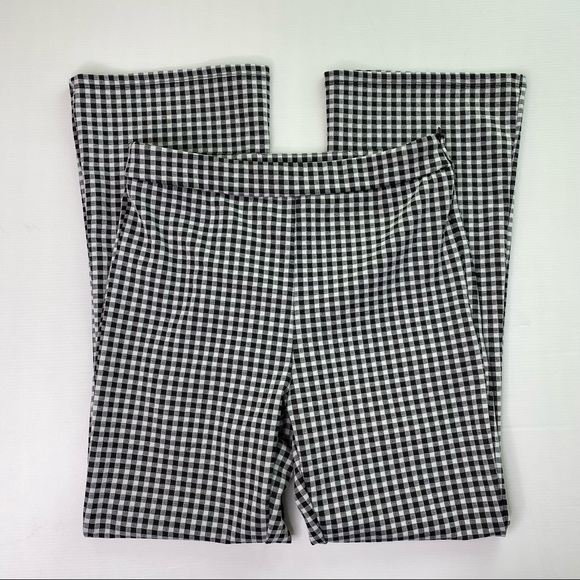 Forever 21 Black & White Checked Flare Pants - Picture 3 of 6